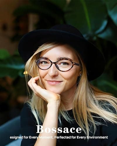Bossace 1 Pack Oval Blue Light Glasses for Women, Lightweight TR90 Small Frame with Spring Hinge for All-Day Comfort, Anti UV Glare & Eyestrain thumbnail 3
