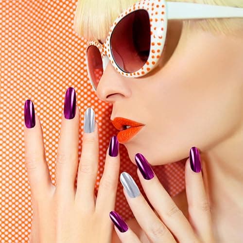 MELLIEX 8 Döschen Metallic Glitzerpuder, Nail Art Chrome Pigment Pulver Spiegel Effekt Nagelpuder für Nägel Dekoration thumbnail 5