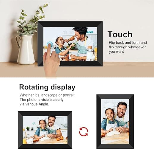YENOCK FRAMEO Digital Photo Frame WiFi 10.1 Inch HD IPS LCD Touch Screen, 32GB Memory, Auto-Rotate, Wall-Mountable, Easy Setup to Share Photos & Videos via Free App from Anywhere thumbnail 5