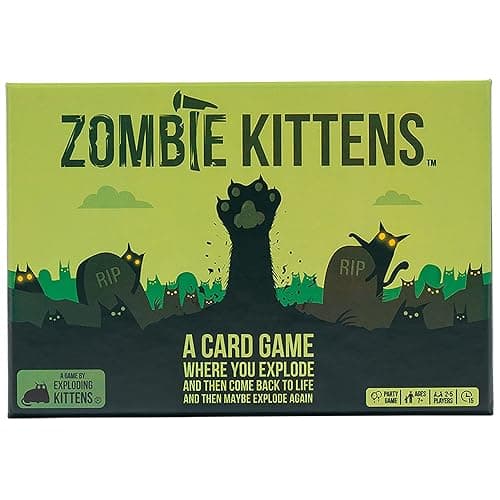 Exploding Kittens Zombie Kittens 2-5 Players - Ages 7+ - 15 Minutes to Play - High Stakes Zombie Card Game - Party Game, Family Game Night, Kid and Adult Card Game - Zombie Kittens - Image 1