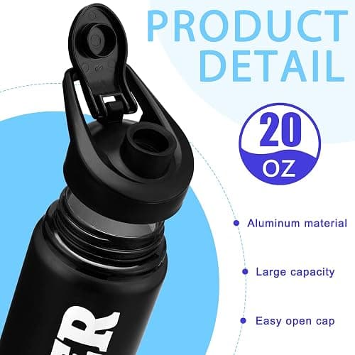 Hushee 12 Pcs Cheer Water Bottle 20 oz Cheerleader Reusable Water Bottle for Travel Aluminum Leak Proof Sport Water Bottle with Snap Lids for Cheerleading Coach Gift Gym Camping Hiking Outdoor thumbnail 3