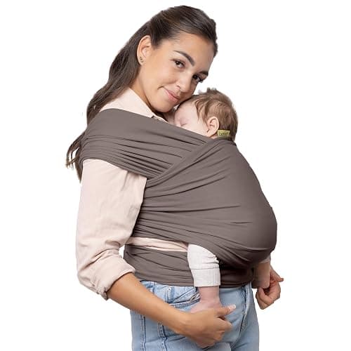 Boba Baby Wrap Carrier – Original Baby Sling Carrier for Newborns (7–35 lbs), Soft, Secure, Hands-Free & Ergonomic, Ideal for Comfortable Bonding, New Parents (Grey) - Image 1