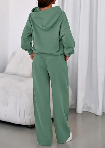 PRETTYGARDEN Womens Sweatsuits 2 Piece Set 2026 Casual Winter Long Sleeve Hoodie Loose Wide Leg Sweatpants Fall Tracksuit thumbnail 4