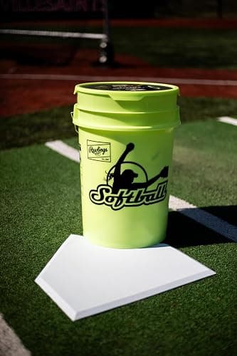 Rawlings | Bucket of 18 Practice Softballs | Ages 12U | 12" | Synthetic Cover thumbnail 3