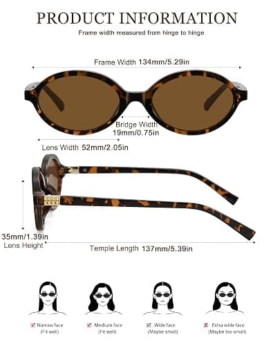 WOWSUN Retro Oval Sunglasses Womens Trendy Sun Glasses Sunnies UV400 Protection thumbnail 6