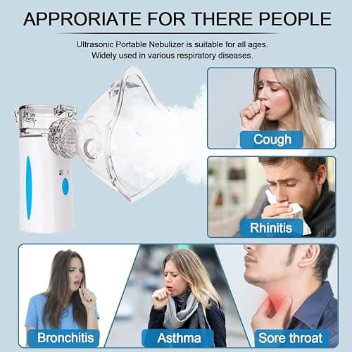 Ultrasonic Nebulizer - Nebulizers, Rechargeable Nebulizer Machine for Adults and Kids, Portable Nebulizer with Two Modes & Self-Cleaning Function for Breathing Problems thumbnail 3