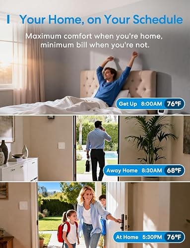 meross Smart Thermostat for Home, WiFi Thermostat Works with Matter, Alexa, Apple Home, Google Assistant, App & Voice Control, 7x24h Scheduling, Energy Saving, C-Wire Required thumbnail 6