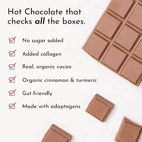 Superfood Hot Chocolate | 25 Servings | With Grass-fed Collagen, Organic Cacao, Cinnamon, Ashwagandha, Turmeric & Lion’s Mane | No Sugar Added | Supports Gut Health, Immunity & Cognitive Function* thumbnail 3