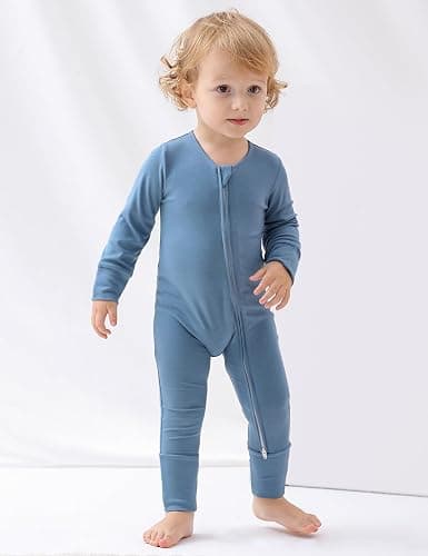 JunNeng Viscose from Bamboo Sleeper with Mittens, 2 Way Zipper Baby Boy Pajamas, Non Slip Sleep'N Play Romper thumbnail 6