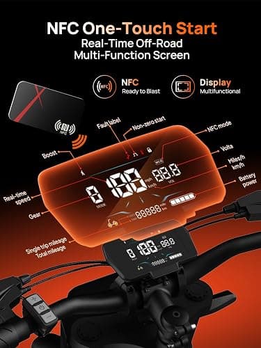 Tietie Electric Dirt Bike, 1500W Peak Electric Motorcycle with 48V 20AH Battery, Full Disc Brake and Suspensions, 50-Mile Range, 32 MPH, LCD Display & NFC Start, Off-Road E Dirt Bike thumbnail 4