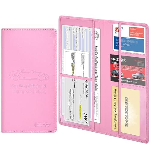Wisdompro Car Document Holder Organiser, PU Leather Vehicle Insurance and Registration Holders Wallet Case for ID Card, Driving Licence, Key Contact Information Cards - Image 1