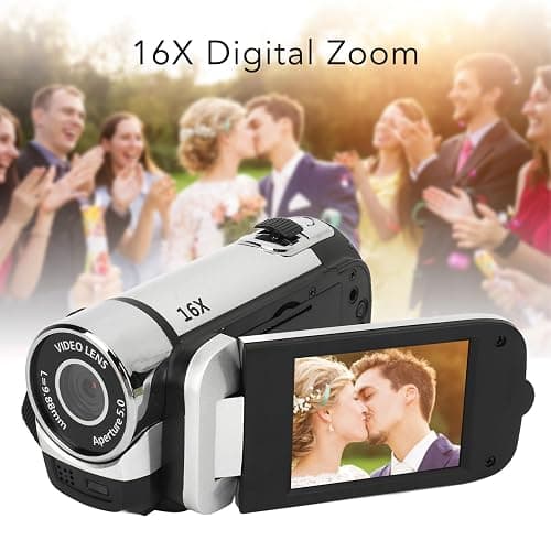 1080P Video Camera, 16MP Camcorder, 16X Digital Zoom, Vlogging Camera with Fill Light, 1/4 Inch Thread Hole, 2.4 Inch Rotatable Screen, USB Recorder (-2214230150515) thumbnail 4
