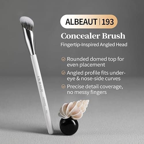 Albeaut Concealer Brush, Angled Under Eye Makeup Small Foundation Precision Face Blending Brush (193 concealer brush) thumbnail 2
