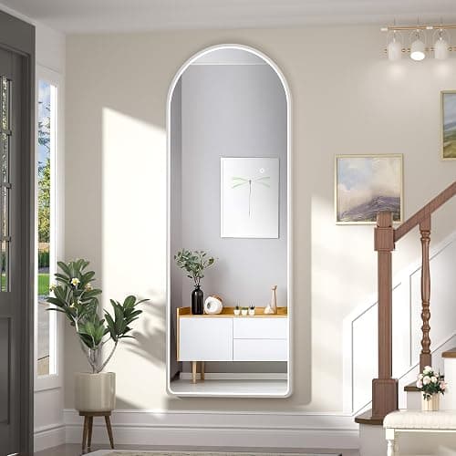 Hasipu 55" X 18" Full Length Mirror with Lights, White Frame Arch Led Mirror Full Length and 3 Colors Temperatures & Brightness Adjustable,Light Up Mirror Full Body for Bedroom Cloakroom Living Room thumbnail 4
