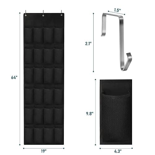 HARBULE 24 Large Pockets Upgraded Over the Door Shoe Organizer, Enhanced Hanging Solution Holder Closets, Shoe Cabinets for Everyone thumbnail 2