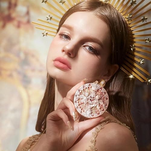 Flower Knows Little Angel Embossed Highlighter - Moonlight White Highlighter Powder,Long-Lasting Moonlight Glow,Creamy White&Subtle Warm Shimmer,Velvet & Weightless Finish(L03 Chanting Anthem) thumbnail 5