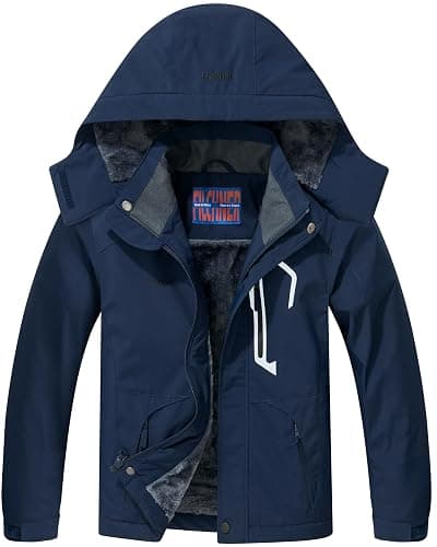 Filchner Boy's Ski Jacket Waterproof Winter Coat, Kid's Fleece Snowboarding Jacket with Detachable Hood and Reflective Strips - Image 1