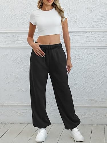 ATHMILE Sweatpants Women Baggy Lounge Pants Workout Gym Active High Waisted Comfy Joggers for Women Fall Clothes 2025 - Small - Black thumbnail 3