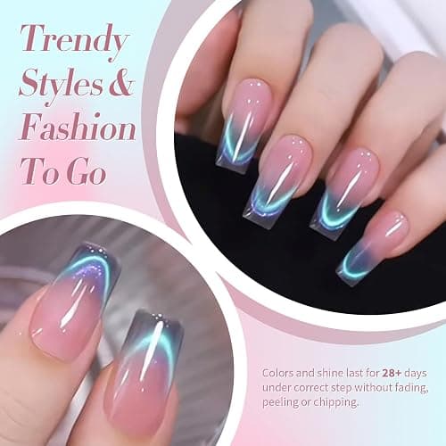 BORN PRETTY Blue Purple Cat Magnetic Eye Gel Nail Polish Rainbow Gel Polish | Aurora Firefly Color Cat Magnetic Gel Polish Glitter Magnetic Gel Nail Manicure Salon DIY 15ml thumbnail 4