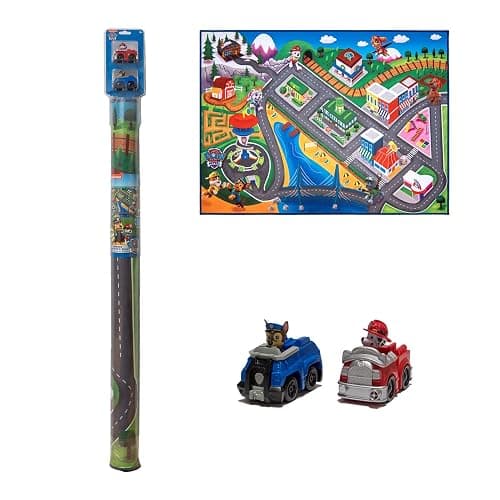 Gertmenian Nickelodeon Paw Patrol Town Tower Interactive Rug Includes 2x Cars feat. Chase and Marshall Suitable for Classroom, Nursery, Bedroom, or Play Area 40x54in Medium, 32500 - Image 1