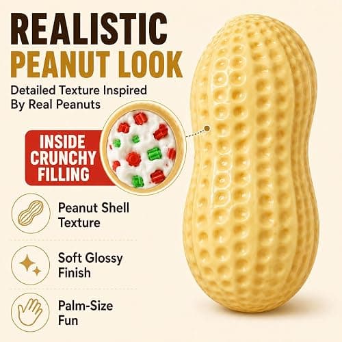 Crunchy Peanut Squishy ASMR Squeeze Stress Relief Fidget for Adults | Crunchy ASMR Experience, Soft Flexible Texture, Satisfying Hand Squeeze for Relaxation, Office Desk Accessory and Adult Gift thumbnail 4