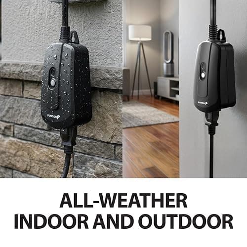 Fosmon Outdoor Wireless Remote Control Outlet, Heavy Duty Waterproof Electrical Plug-in Light Switch, 3-Prong, 100ft Range, Grounded, 3 Receivers, 1 Remote - UL Listed thumbnail 4