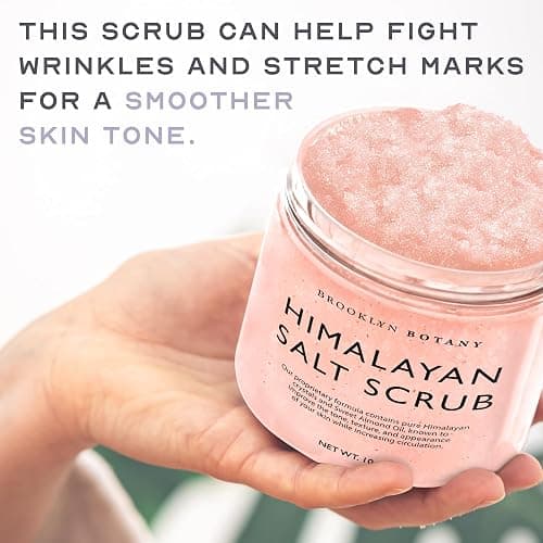 Brooklyn Botany Himalayan Salt Body Scrub - Moisturizing and Exfoliating Body, Face, Hand, Foot Scrub - Fights Stretch Marks, Fine Lines, Wrinkles - Great Gifts for Women & Men - 10 oz thumbnail 6