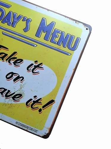 ERLOOD Today's Menu Take It or Leave It Retro Vintage kitchen Signs Wall Decor Metal Tin Sign 12X 8 thumbnail 5