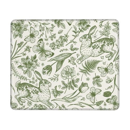 Floral Mouse pad,Green Mouse pad,cottagecore Gift,Mouse pad Aesthetic,Botanical Mouse pad,Small Mouse pad,8.3 * 10.3 Inches,Non-Slip Mouse Pad - Image 1
