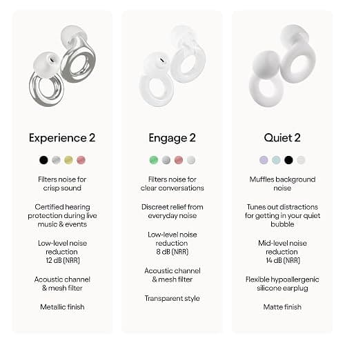 Loop Experience 2 Ear Plugs – Stylish Certified Hearing Protection for Concerts & Festivals, Live Events, Musicians, Sports, DJs and Nightlife – 17dB Noise Reduction Earplugs (High-Fidelity) - Silver thumbnail 8