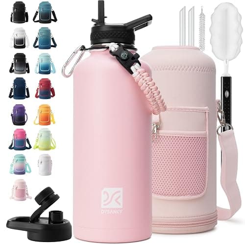 DYSANKY Insulated Water Bottle | Thickened Stainless Steel for Gym and Hiking with Straw, Carrier Bag, Handle Strap | BPA-Free 87 oz - Image 1