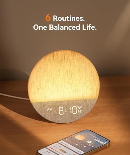 Dreamegg Sunrise 1+ Tageslichtwecker mit APP, Weißes Rauschen Gerät | Mehrere Alarme, 34 Weißes Rauschen, 12 Lichtmodi, Sunrise Alarm Clock für Erwachsene & Babys, Schlafzimmer & Geschenk thumbnail 5