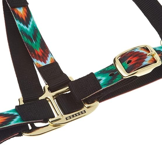 Weaver Equine Nylon Horse Halter, Patterned Webbing, Adjustable Chin & Throat Snap Halters for Horses, Equine Tack,Average Size, Chevron thumbnail 4