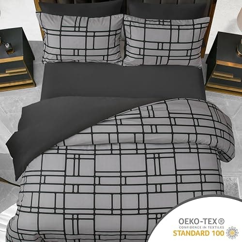 Pamposh Double Duvet Set Premium Brushed Microfiber Duvet Cover Double Ultrasoft Hypoallergenic Duvet Double Cover Set Non Iron Luxury Bedding Sets With Zipper Closure thumbnail 4