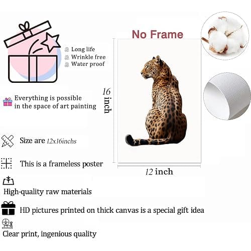 LCZDXGR 3Pcs Trendy Leopard Print Canvas Wall Art Picture Stylish Female Aesthetic Poster Cheetah Printed Preppy Fashion Skateboard Wall Decor for Bedroom Apartment Dorm Living Room 12x16in Unframed thumbnail 4