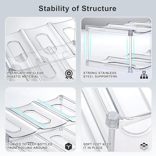 Design for Stanley 40 OZ & Large Bottles & Tumblers with Handle - Acrylic Water Bottle Organizer - Stackable Clear Wine Rack, Cup Holder for Home Kitchen Pantry Shelf Countertop Cabinet, 2 Tier Hold 8 thumbnail 9