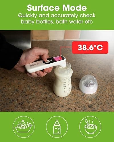 OxiPro TH1 Thermometer - Health & Pharma Award Winner 2025 - In-Ear, Forehead, Non-Touch & Baby Modes - Infrared Thermometer for Newborn, Baby, Kids, Children & Adult Temperature Measurement thumbnail 6