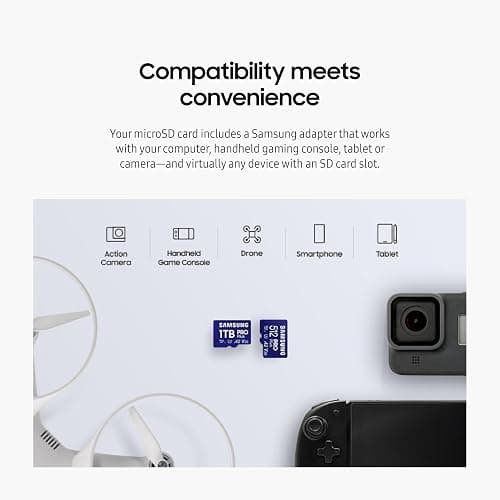 Samsung PRO Plus microSD Memory Card + Adapter, 1TB MicroSDXC, Up to 180 MB/s, Full HD & 4K UHD, UHS-I, C10, U3, V30, A2 for Android Phones, Tablets, GoPRO, DJI Drone, MB-MD1T0SA/AM, 2024 thumbnail 4
