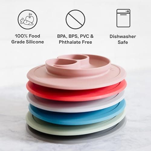ezpz Mini Mat (Sage) - 6 -12 Months+ - 100% Silicone Suction Placemat + Divided Plate with Three Compartments - Supports Baby-Led Weaning - Designed for Highchair, Table, and Travel thumbnail 7