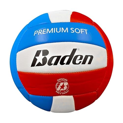 Baden Premium Soft Synthetic Leather Official Size & Weight Outdoor Volleyball 6 Pack with Pump thumbnail 6