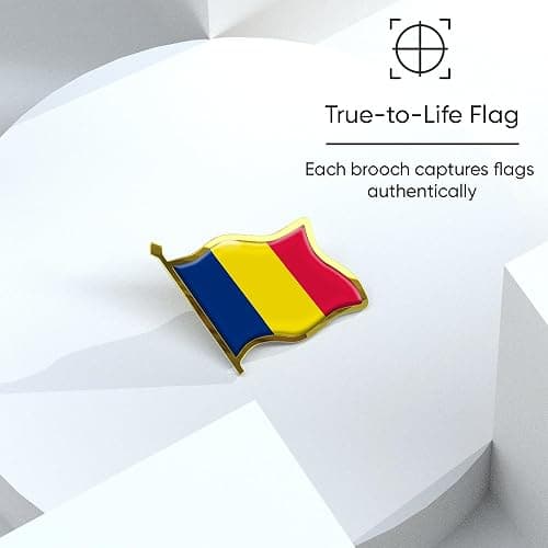 Chad Flag Lapel Pin - Enamel Metal National Badge | World Travel Souvenir Gifts for Men & Women | Country Flag Patriotic Brooch Bulk Pack of Pins for Hat, Tie, Clothes, Backpack (1pc) thumbnail 4