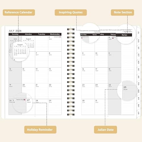 Planner 2026-2027, Weekly and Monthly Academic Planner, July 2026 - June 2027, Hardcover Calendar Agenda Book for School Year Planning, School Supplies for Teacher and Student, A5(6.3'' x 8.5'') thumbnail 2