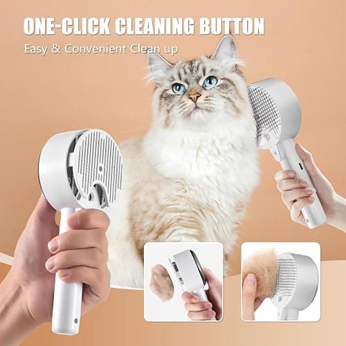 Cloud Care Cat Brush for Indoor Cat Steam Brush for Shedding Spritz Defur Comb for Cats Dogs Steam Brushes for Long Short Hair Cats Dogs Pet Steam Brushes for Massage Grooming Self-Cleaning thumbnail 5