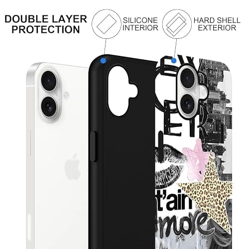 Cinysnt Case Compatible with iPhone 16 6.1'', Star Coquette Collage Aesthetic Art Cool Phone Case, Protective Scratch Resistant Hybrid 2-Layer Hard Shell for Girl Boy Women Men-CZ03 thumbnail 2