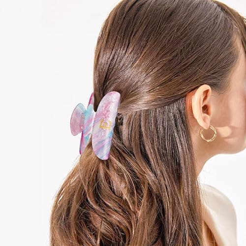 Fycert Gifts for Women Teen Girls,Medium Initial Hair Clips - Lavender,M | Personalized Strong Hold Claw Clips – Great for Updo,Half Up Hairstyle – Daily Hair Accessories,Birthday Bridesmaid Gift thumbnail 4