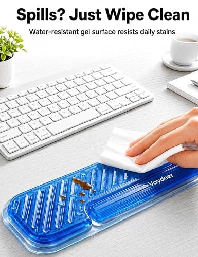 Vaydeer Ergonomic Gel Keyboard Wrist Rest and Mouse Pad with Wrist Rest Set | Cooling Gel Wrist Support for Comfortable Typing, Gaming and Remote Work with Non-slip Base for Stable Desk Use, Blue thumbnail 5
