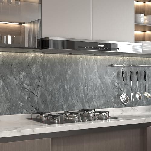 HOLOMEY Gray Marble Contact Paper for Countertops Waterproof Marble Peel and Stick Wallpaper Removable Self-Adhesive Granite Vinyl Wrap Roll for Kitchen Bathroom Sink Table Darwer Locker 16x118 inch thumbnail 8