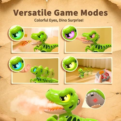 P&C Remote Control Dinosaur Toys for Kids Rechargeable Robot Velociraptor Toy with Spraying,Sound Effects,Dancing,RC Dino for Boy&Girl 3-12 STEM Gifts for Kid thumbnail 8