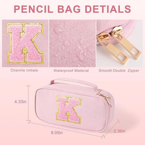 YOOLIFE Pencil Case for Girls, Cute Pencil Pouch Pen Case, Large Capacity Aesthetic School Supplies for Teen Girls, B (Pink) thumbnail 2