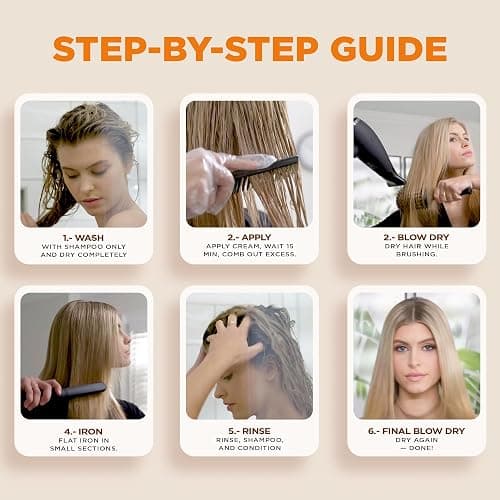 KATIVA Brazilian Keratin Treatment Kit – At-Home Formaldehyde-Free Hair Straightening with Hyaluronic Acid – Up to 12 Weeks Frizz Control for Curly, Wavy, Frizzy & Coarse Hair thumbnail 3